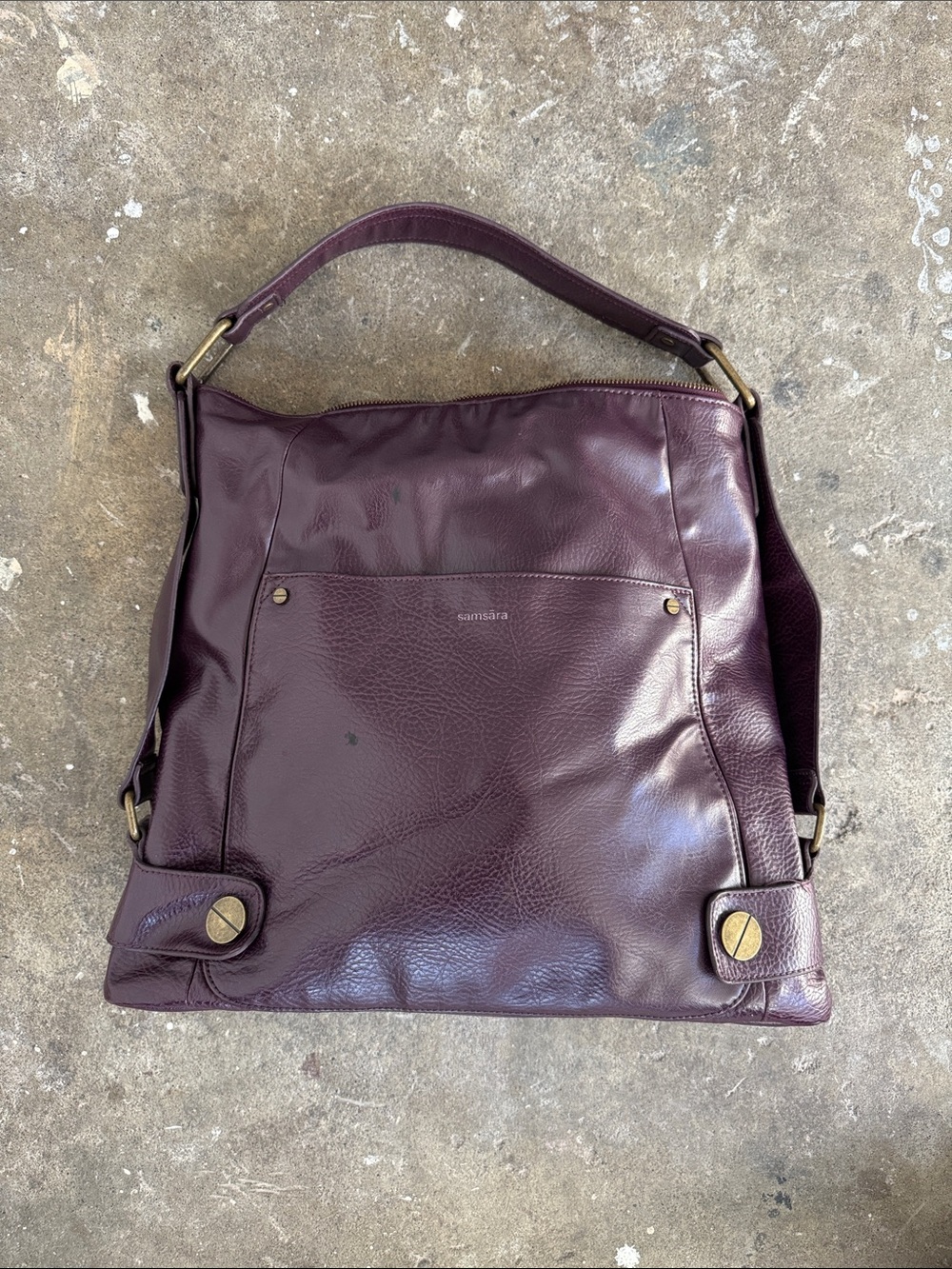 Samsara Plum Leather Shoulder Bag